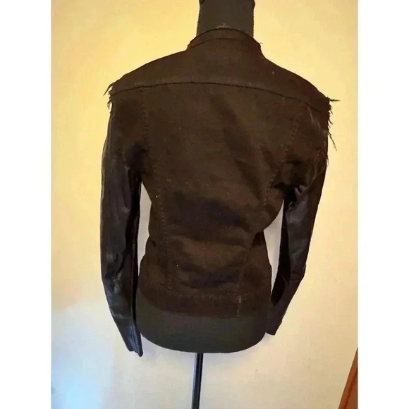 J Brand distressed jacket with Leather Sleeves Size M - Picture 9 of 13